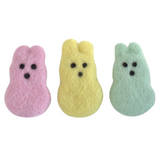 Easter Marshmallow Bunnies- Set of 3- Pastel Pink, Yellow, Seafoam- Approx. 2.5" Tall
