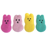 Easter Marshmallow Bunnies- Set of 4- Bright Pink, Light Pink, Yellow, Turquoise- Approx. 2.5" Tall